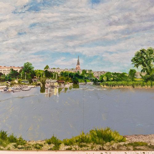 Oil and tempera paintings in progress